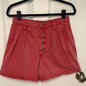 Vintage Espirit High‎ Waisted Pleated Nantucket Red Short